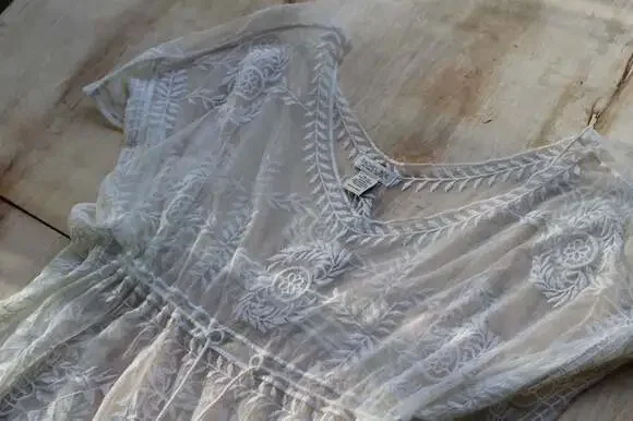 Swimsuit Cover Up White Tassel Rachel Zoe Beach Cover - Picture 1 of 6